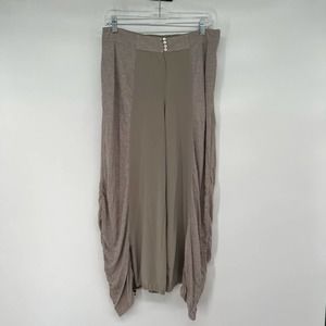 Akela Key Asymmetric Drape Capri Pants Womens Sz 38 EU 8 US Colorblock High Rise
